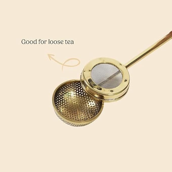 Mittal Teas Mini Brass Strainer  Ideal For 2 Cups  Easy To Use  Perfect For Tea And Coffee With Long Handle For Firm Grip And Easy Straining Brass Tea Infuser - Image 4