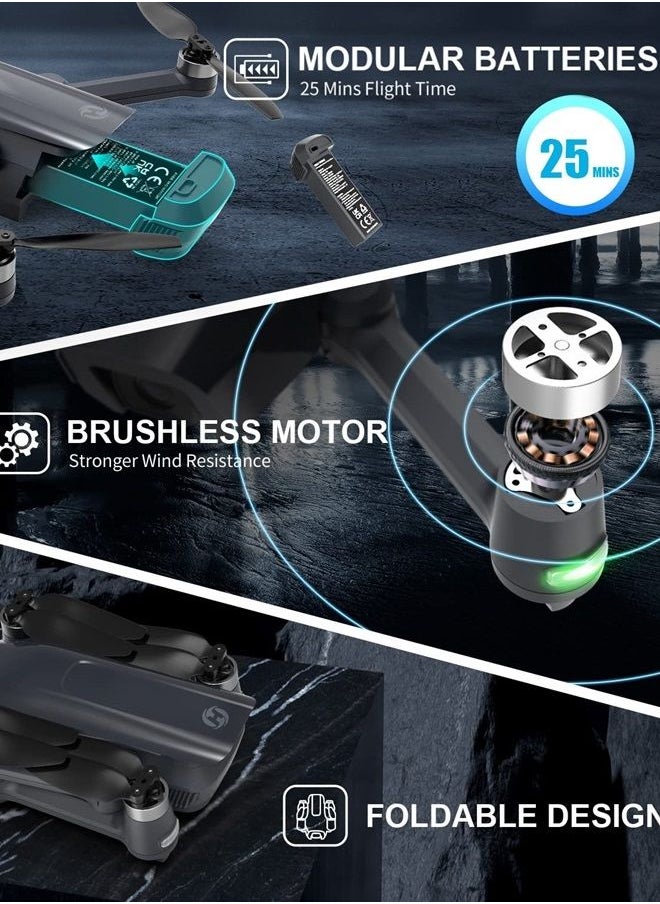 Holy Stone HS710 Drones with Camera for Adults 4K, GPS FPV Foldable 5G Quadcopter for Beginners with Optical Flow Positioning, Auto Return Home, Follow Me, Brushless Motor, Easy to Fly  - Image 3