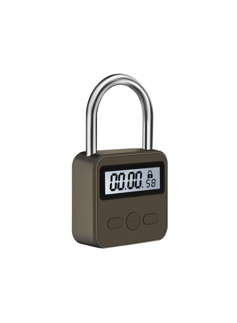 Metal Time Padlock - Multi-Function Timer Lock 99 Hours Max Timing with Electronic LCD Timed Display Micro USB Rechargeable - Image 1