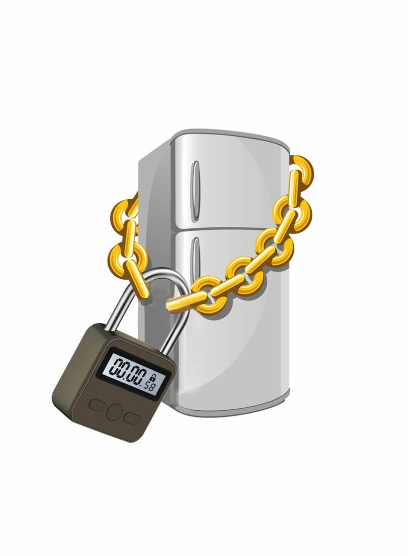 Metal Time Padlock - Multi-Function Timer Lock 99 Hours Max Timing with Electronic LCD Timed Display Micro USB Rechargeable - Image 3