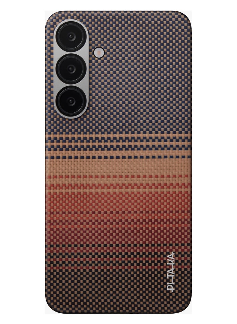 PITAKA Galaxy S25 Magsafe Case Aries Tactile Woven Cover / Ultra Slim / Raised Camera Lip / Woven Touch / Drop and Damage Protection / Durable Back Cover - Sunset  - Image 1