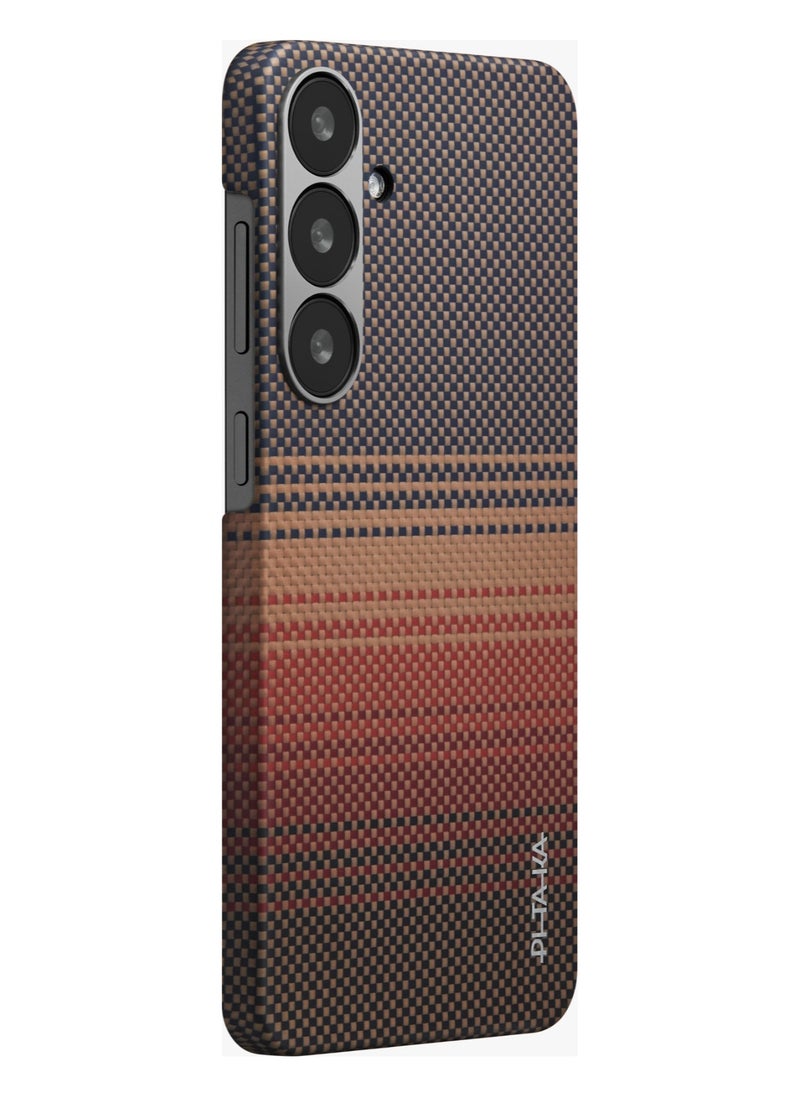 PITAKA Galaxy S25 Magsafe Case Aries Tactile Woven Cover / Ultra Slim / Raised Camera Lip / Woven Touch / Drop and Damage Protection / Durable Back Cover - Sunset  - Image 3