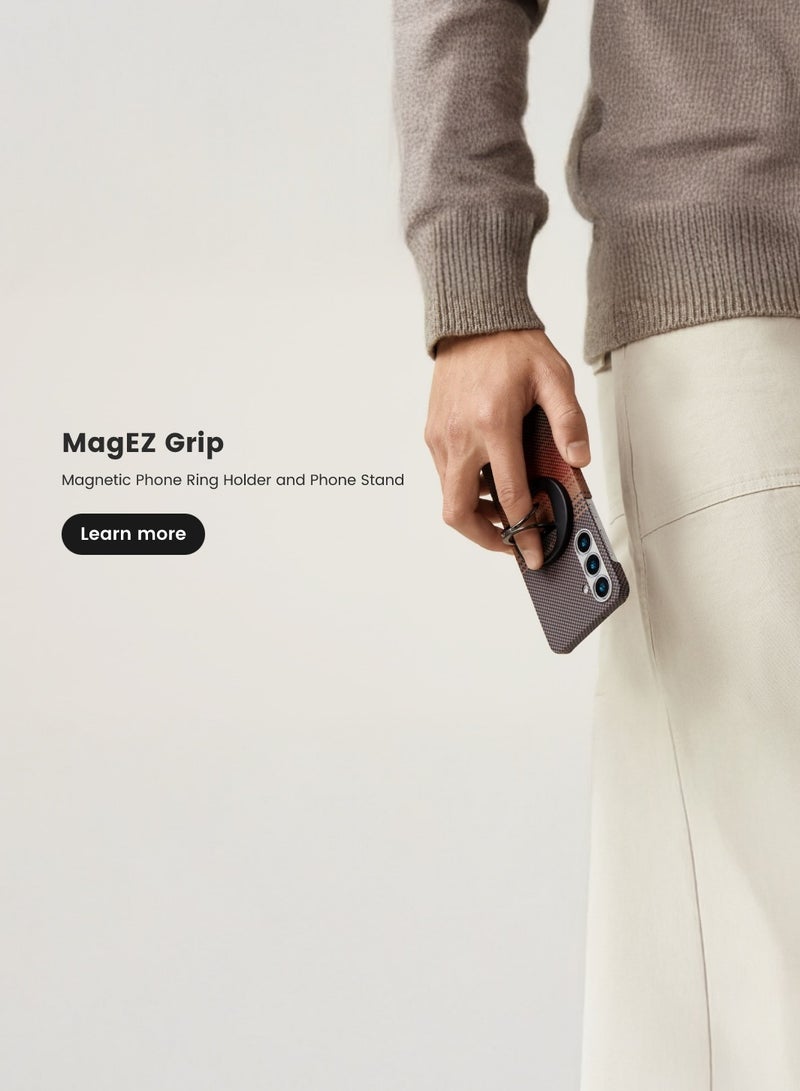 بيتاكا جراب ماجسيف جالاكسي اس 25 من غطاء منسوج باللمس من برج الحمل / نحيف للغاية / حافة كاميرا مرتفعة / لمسة منسوجة / حماية من السقوط والتلف / غطاء خلفي ماج سيف متين - غروب - Image 4