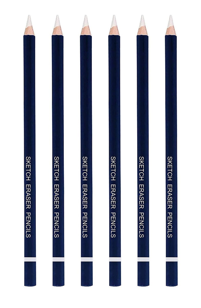 SCHUBERT Eraser Pencil for Artists Non-Toxic Eraser for Sketching Drawing Arts Graphics Designs - Set of 6, White - Image 2