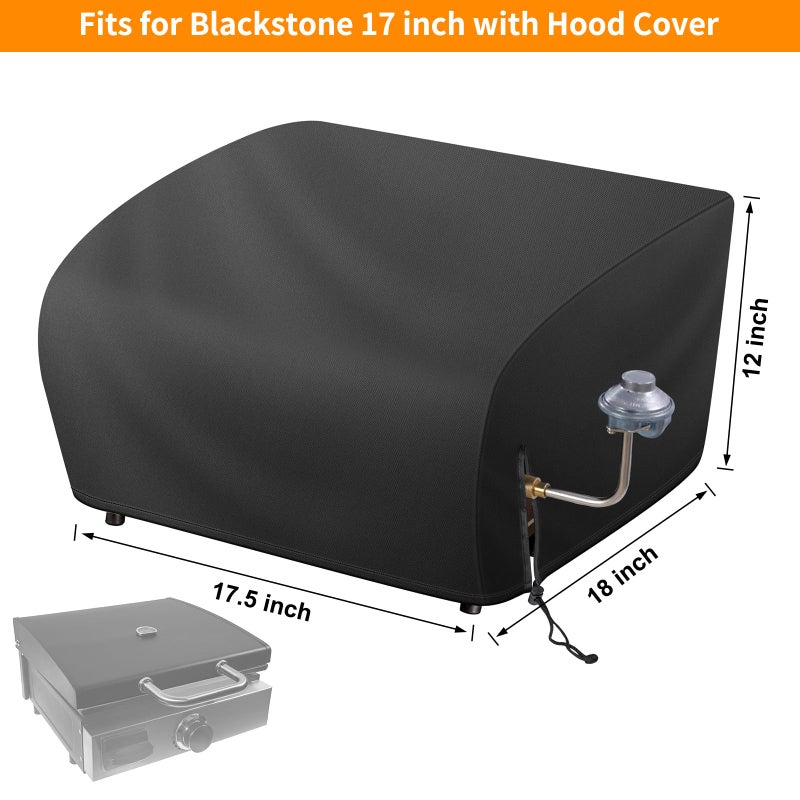 Bonnary Grill Cover for Blackstone 17 Inch Griddle, Waterproof Oxford Material BBQ Grill Cover with Drawstrings, Flat top 17" Gas Grill Cover Only Fits Blackstone 17" Tabletop Griddle with Hood - Image 2