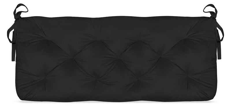 NEXTGO Tufted OutdoorIndoor Patio Bench Cushion Seat Pads 48 x 18 x 5 Inch Black - Image 1