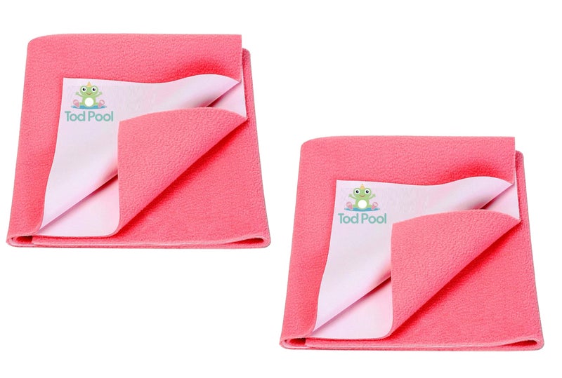 Tod PooL Breathable Bed Protector | Anti-Piling Fleece Extra Absorbent Washable | Waterproof Quick Dry Sheet | Bed Protector Sheet for Kids and Adults (2, Salmon Rose, Medium (70x100cm)) - Image 1