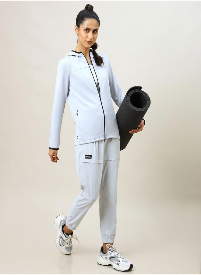 Technosport - Panelled High Neck Fleece Jacket with Hood by Styli - Image 1