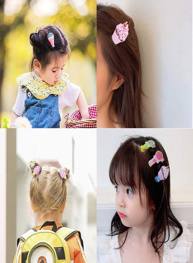 SYGA 10Pcs Baby Hair Clip For Girl Alligator Hair Accessory For All Type of Infant Toddler Baby Hairs Bow Ice Cream Candy Corn Patterns- Set of 10, Ice Cream - Image 2