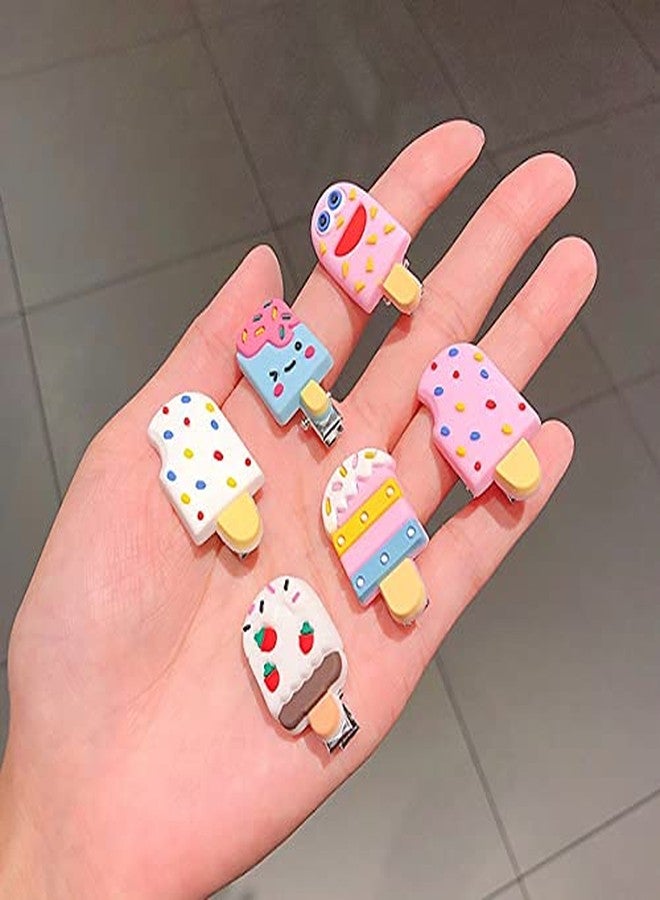 SYGA 10Pcs Baby Hair Clip For Girl Alligator Hair Accessory For All Type of Infant Toddler Baby Hairs Bow Ice Cream Candy Corn Patterns- Set of 10, Ice Cream - Image 4