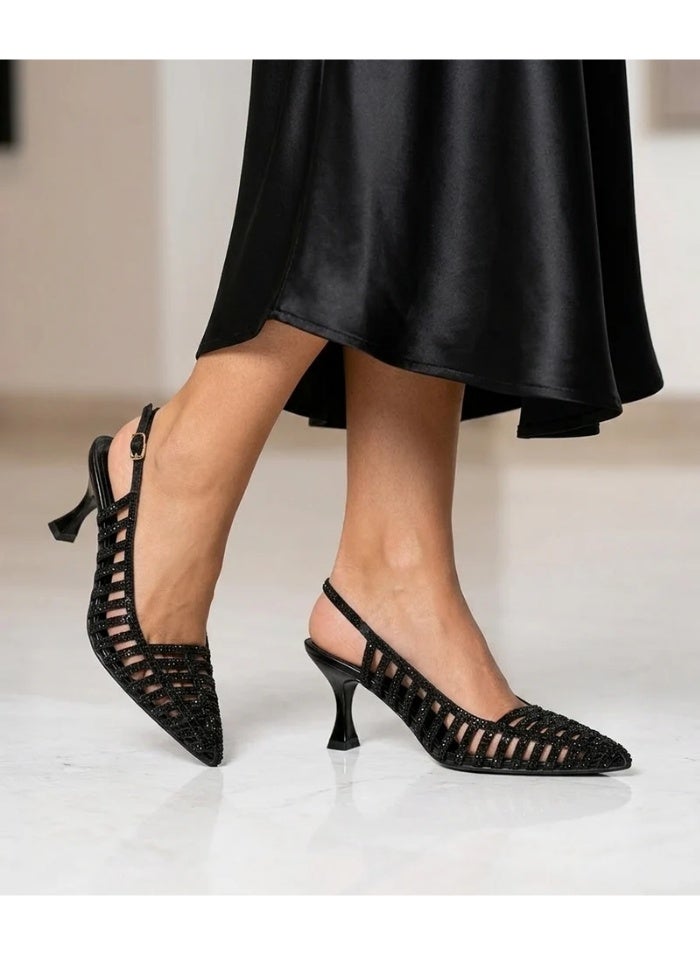 Vbranda Crystal Embellished Mesh Heels C-89 - Image 2