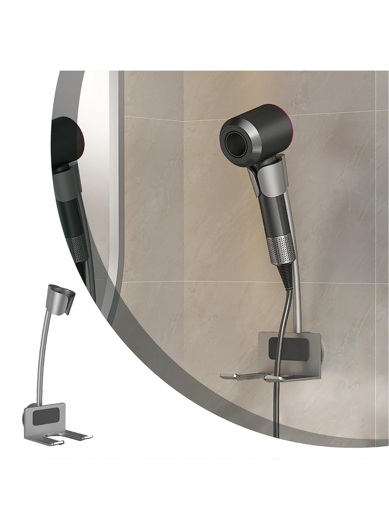 Excefore Wall Mounted Hair Dryer Holder, Aluminum Alloy Dryer Stand with Glue, Adjustable Hairdryer Holder Hands-Free Blow Dryer Holder for Bathroom, Vanity, Makeup Room  - Image 5