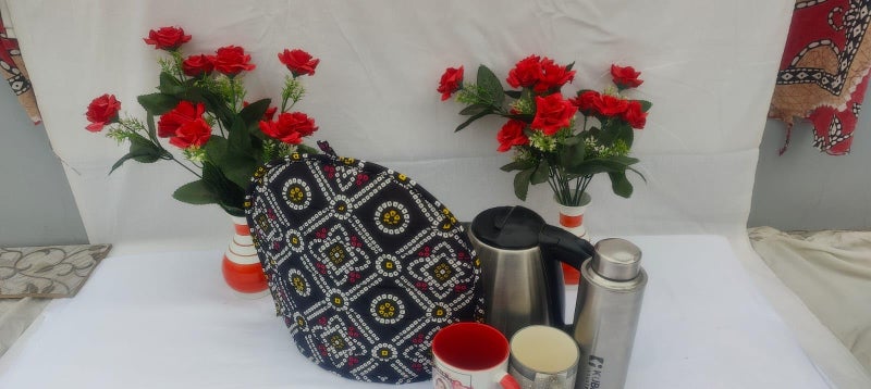 Malan Bai Mandala Tea Cozy Cover Hand Block Winter Tea Coster Tea Kettle Warmer Pot Cover Hot Coffee Cover Handamde Kitchen Décor Brand: Malan Bai (Pattern 9) - Image 2