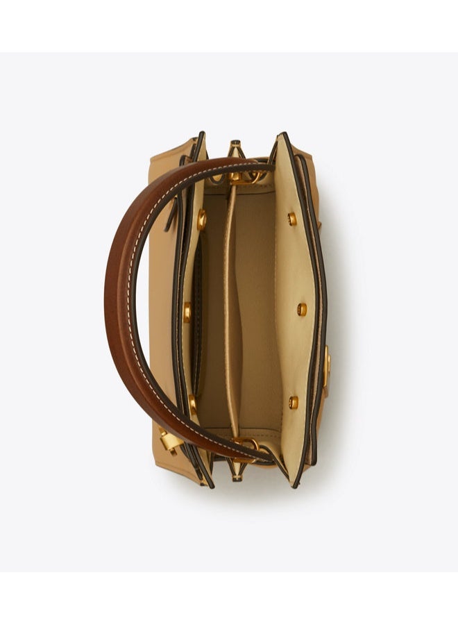 Women's Genuine Leather Top-Handle Handbag - Elegant Layered Belt Satchel Shoulder Crossbody Bag - Image 3
