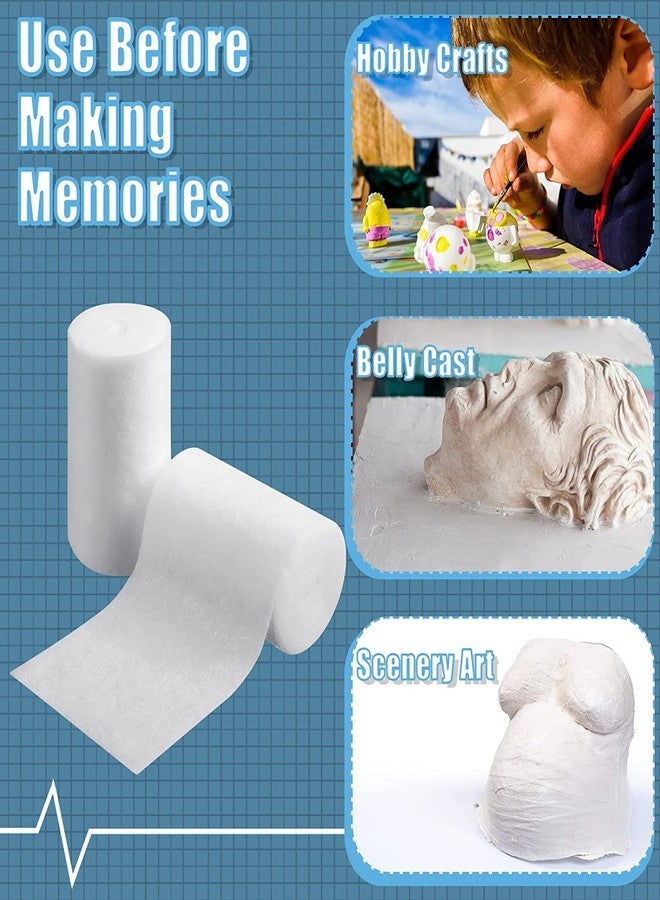 Kitwe لفافات كيتوي القطنية للجبيرة، 24 لفة، 4 بوصة × 8.9 قدم، عبوة فردية، ضمادات قطنية ناعمة بيضاء اللون، مع لاصق طبي. - Image 5