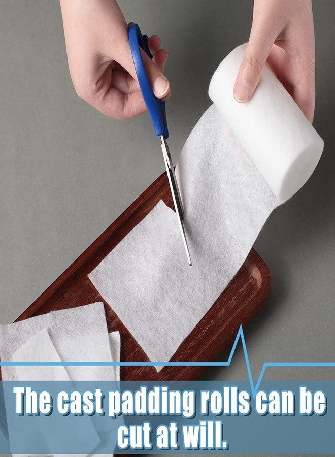 Kitwe لفافات كيتوي القطنية للجبيرة، 24 لفة، 4 بوصة × 8.9 قدم، عبوة فردية، ضمادات قطنية ناعمة بيضاء اللون، مع لاصق طبي. - Image 2