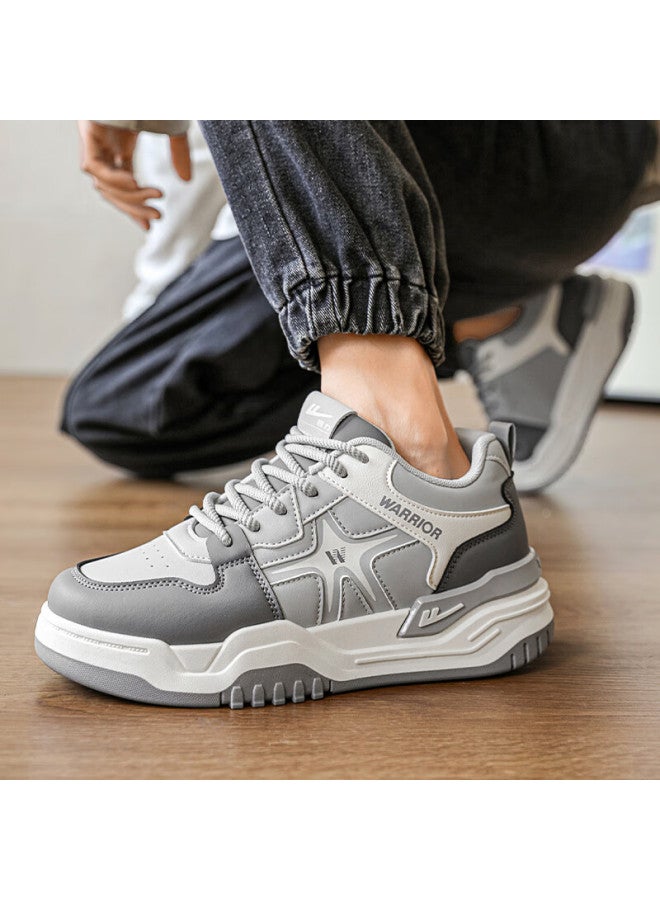 Pull Back Warrior Men's Thick Sole Sneakers Spring New Small White Shoes Comfortable Versatile Sports Shoes Wxy5568 Dark Gray 39 - Image 3