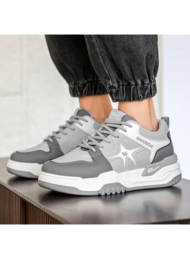 Pull Back Warrior Men's Thick Sole Sneakers Spring New Small White Shoes Comfortable Versatile Sports Shoes Wxy5568 Dark Gray 39 - Image 1
