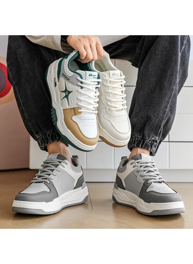 Pull Back Warrior Men's Thick Sole Sneakers Spring New Small White Shoes Comfortable Versatile Sports Shoes Wxy5568 Dark Gray 39 - Image 4