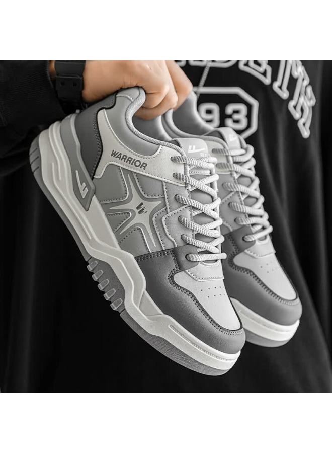 Pull Back Warrior Men's Thick Sole Sneakers Spring New Small White Shoes Comfortable Versatile Sports Shoes Wxy5568 Dark Gray 39 - Image 2