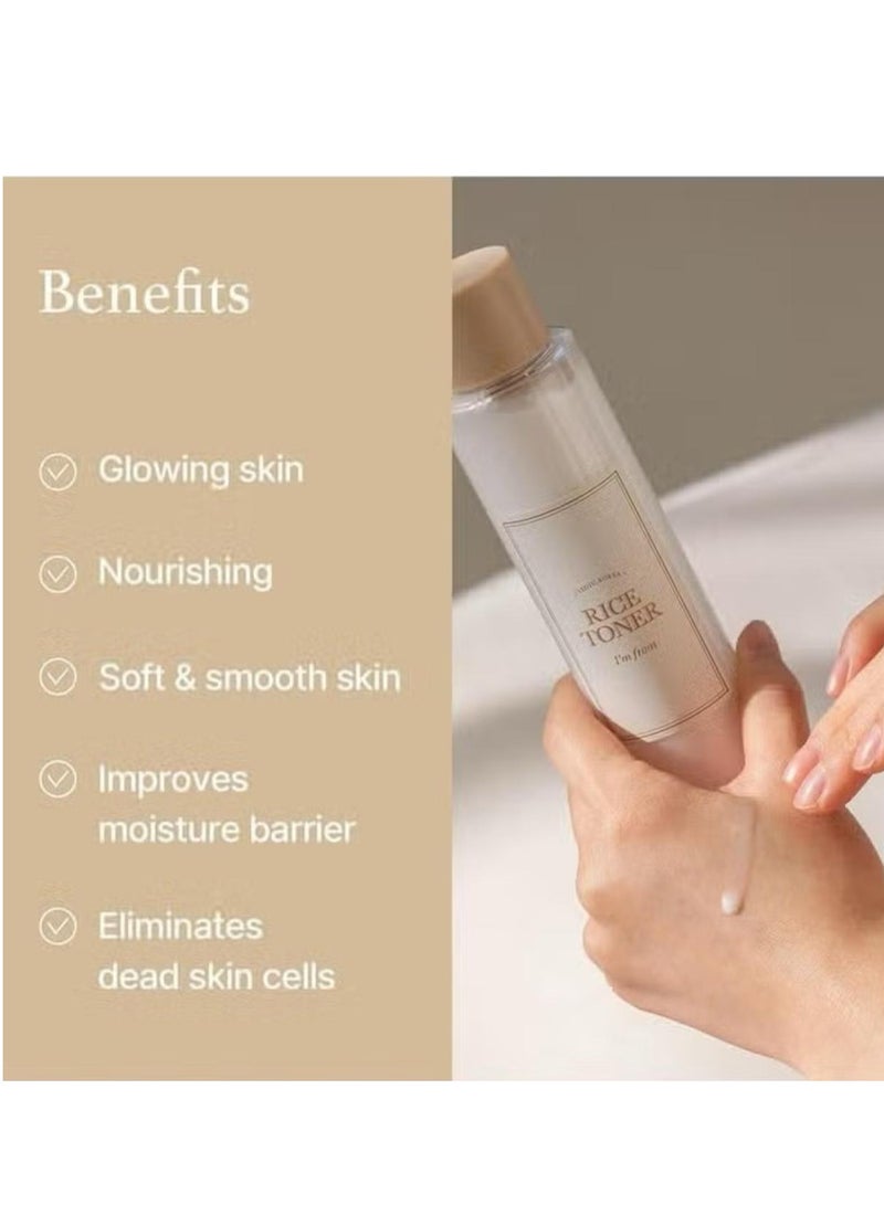 I'M FROM Rice Toner, Milky Toner for Glowing Skin, 77.78% Korean Rice, Glow Essence with Niacinamide, Hydrating for Sensitive, Dry, Dull, Combination Skin, Vegan, Fragrance Free, Glass Skin 150ml - Image 3