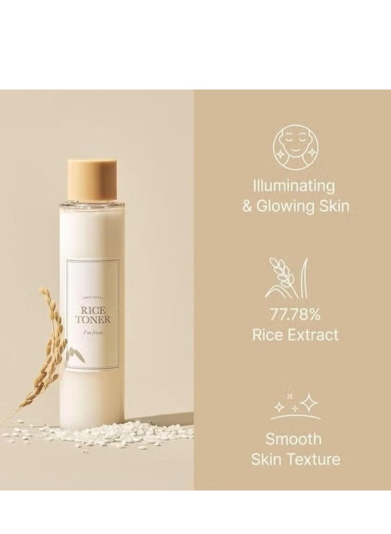 I'M FROM Rice Toner, Milky Toner for Glowing Skin, 77.78% Korean Rice, Glow Essence with Niacinamide, Hydrating for Sensitive, Dry, Dull, Combination Skin, Vegan, Fragrance Free, Glass Skin 150ml - Image 5