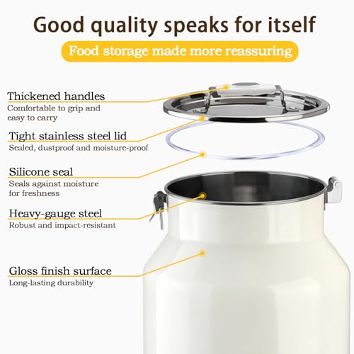 Aloxina Dog-Cat Food Storage Container 40 lb/38 Qt, Large Stainless Steel Pet Food Bin with Airtight Lid & Scoop Included, Durable 304 Metal Storage for Dogs & Cats - Image 4