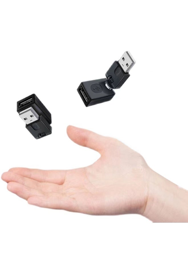 هيدفانا محول USB دوار 4 قطع، محول USB قابل للدوران 360 درجة بزاوية يمنى قابل للتعديل من النوع A ذكر إلى النوع A أنثى موصل تمديد USB 2.0 - Image 5