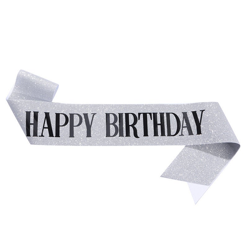 European and american new party HAPPY BIRTHDAY wedding dress with glitter cloth gilding shoulder strap BIRTHDAY dress up - Image 5
