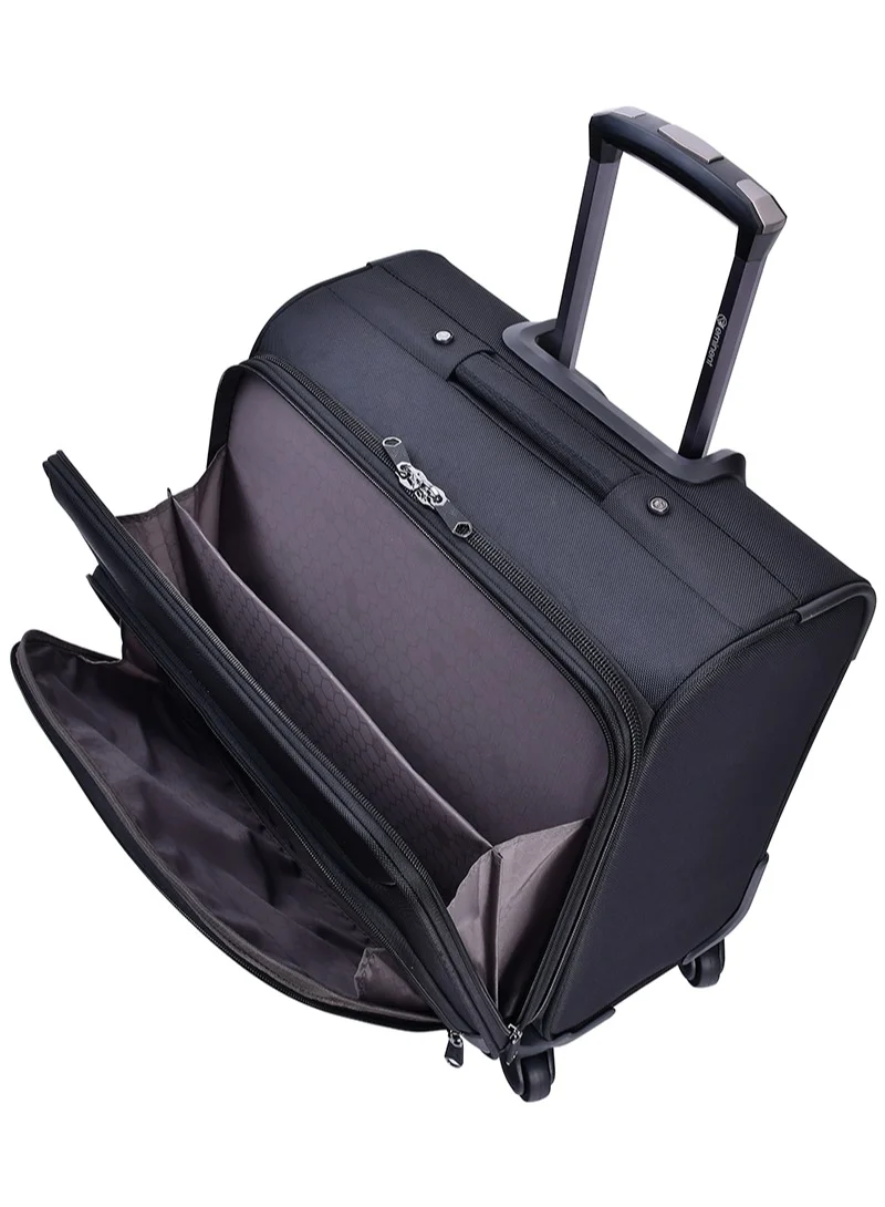 Giordano Trolley Leather Pilot Case With Wheels Giordano Trolley