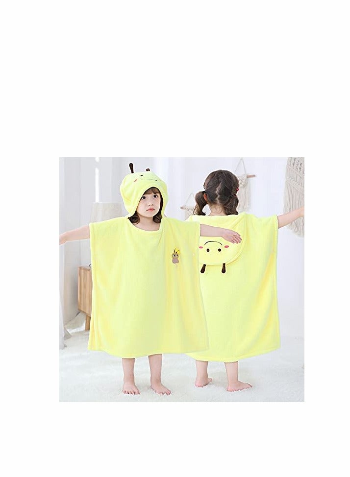 KASTWAVE Childrens Hooded Bath Towels, Kids Beach, Swimming Bathrobe for Boys Girls, Coral Velvet Soft Comfortable, Rapid Water Absorption, 100% Cotton Childrens Towel - Image 1