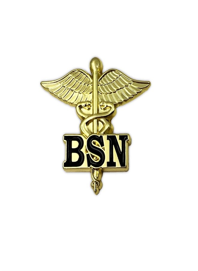 PinMaze دبوس طية صدر السترة بشعار بكالوريوس العلوم في التمريض - حروف على بروش كادوسيوس - مشبك حفل طبي بكالوريوس العلوم في التمريض (BSN) - Image 1