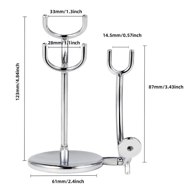 Grandslam Shaving Razor and Brush Stand, Stainless Steel Shaving Razor Holder, Compatible with Long and Short Handle Safety Razor, Straight Razor and Barber Razor - Image 2