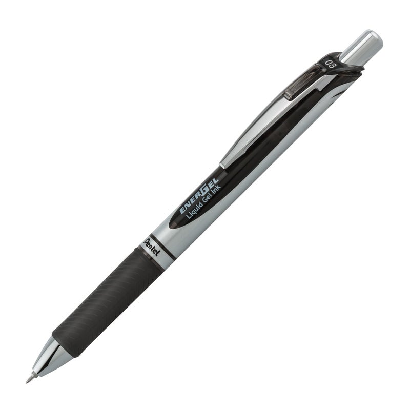 PentelÂ® EnerGel RTX Pens, 0.3 mm, Needle Point, Black Ink, Pack of 3 - Image 4