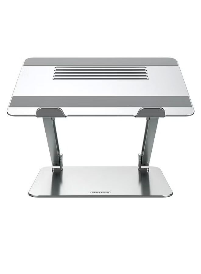 JAJEEK Adjustable Laptop Stand – Ergonomic Silver Laptop Holder with Multiple Height Settings, Portable, Lightweight Design for Comfortable Viewing & Typing, Ideal for Home, Office & Travel  - Image 4