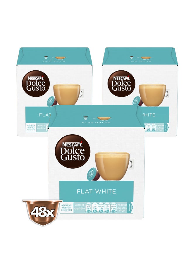 Nescafe Dolce Gusto Flat White Coffee 16 Capsule 187.2grams Pack of 3 - Image 2