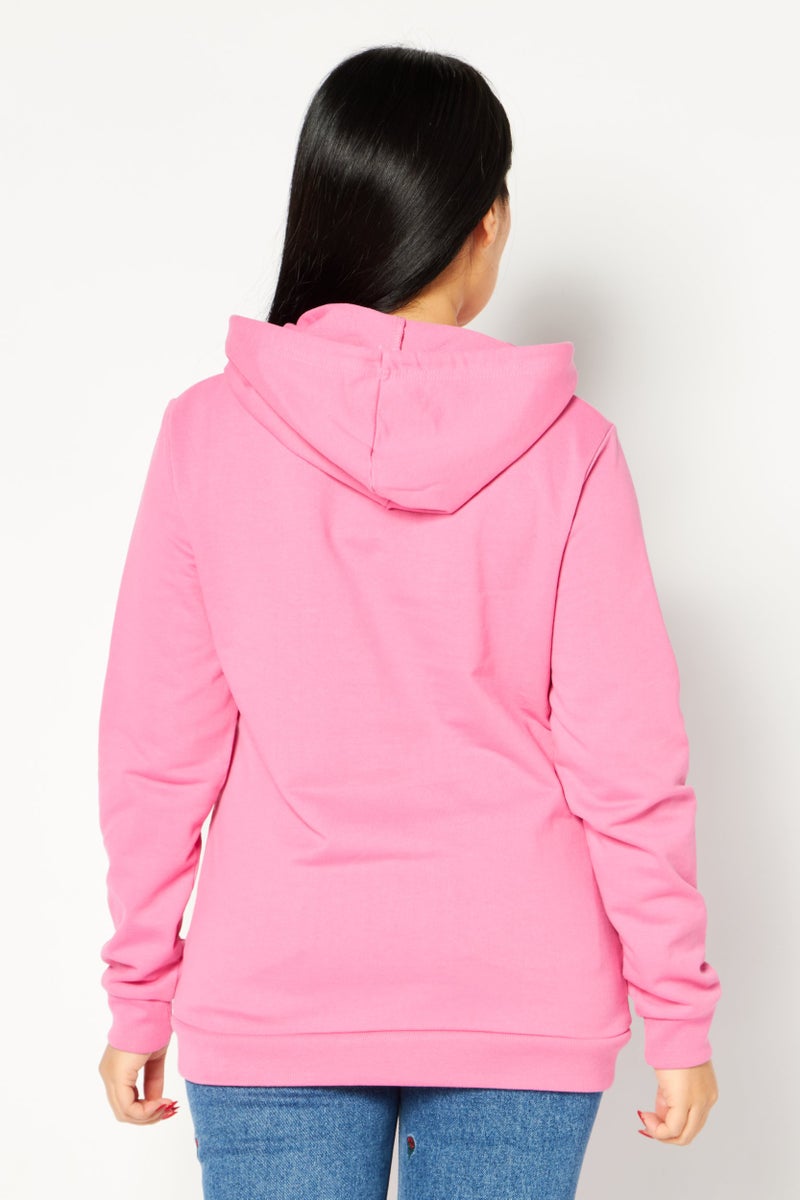 MOSCHINO Love Moschino Women Hooded Neck Rhinestone Sweatshirt, Pink - Image 4