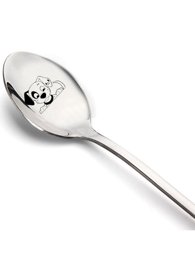 Classic Gift Cute Cartoon Pattern Stetney Donald Duck Bear Mickey Mouse Stainless Steel Spoon Ice-cream Spoon-Specifications:35#  - Image 1