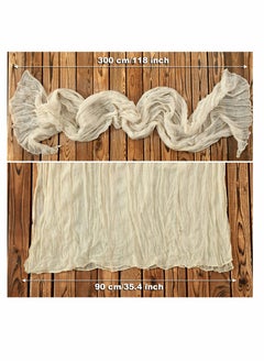 Y&D Cheesecloth Table Runner 35 x 118 Inch Gauze Tablecloth Boho Wedding Decor 10 Ft Rustic Decorations Vintage Centerpieces for Reception Bridal Shower Birthday (1 Pack Beige)  - Image 2