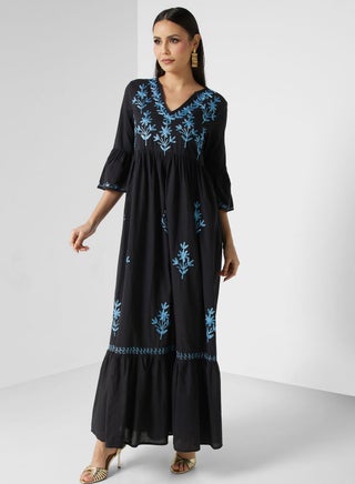 Embroidered Tiered Jalabiya