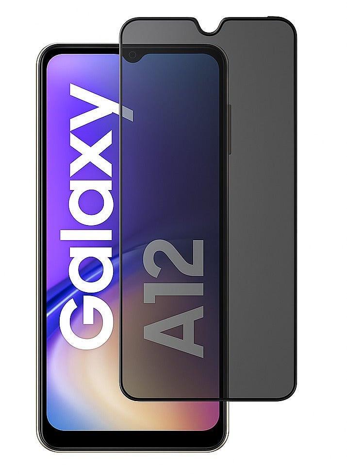 Original Privacy Screen Protector for Samsung Galaxy A12 – Anti-Static Tempered Glass with ESD Privacy, 9H Hardness, Anti-Peep, Dust-Proof, Super Smooth Touch - Image 1