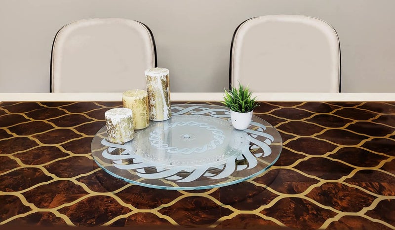appeasy Glass Lazy Susan TurntableRound Tabletop Rotating Tray Display Plate Revolving Stand for Dining Table CardiffDiameter24inch - Image 4