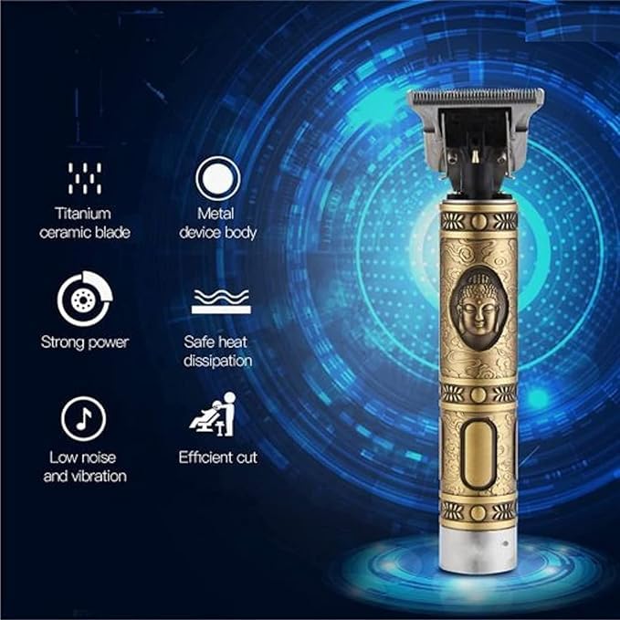 ONTRIP ONTRIP Trimmer For Men Buddha Style Trimmer Professional Hair Clipper Adjustable Blade Clipper Hair Trimmer and ShaverRetro Oil Head Close Cut Precise hair Trimming Machine Metal Body - Image 4