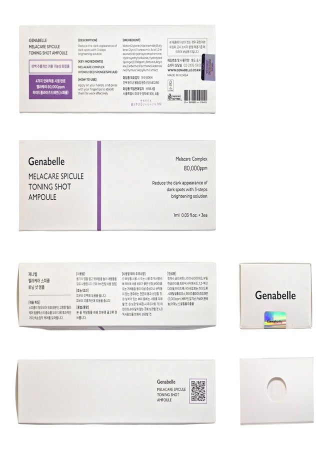 Genabelle Melacare Spicule Toning Shot Ampoule - Skin Clarifying Serum with 80,000ppm Melacare Complex - Spicule Technology for Glow, Pore Refining & Hydration - 0.03 fl oz* 3ea - Image 3