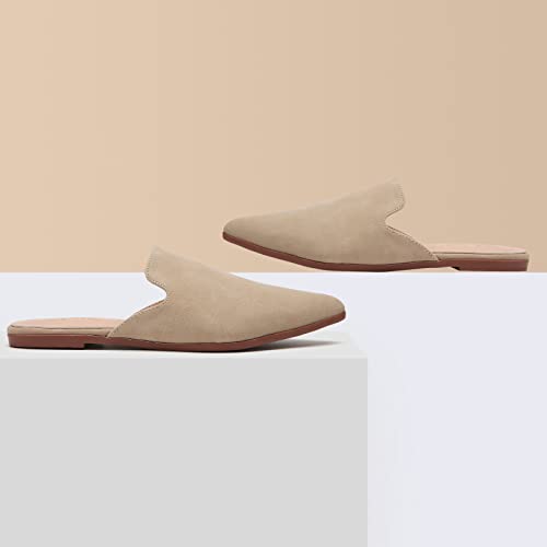Tilocow Mules for Women Flats Pointed Toe Slip On Backless Loafers Flat Mule Business Casual Shoes Slides - Image 5