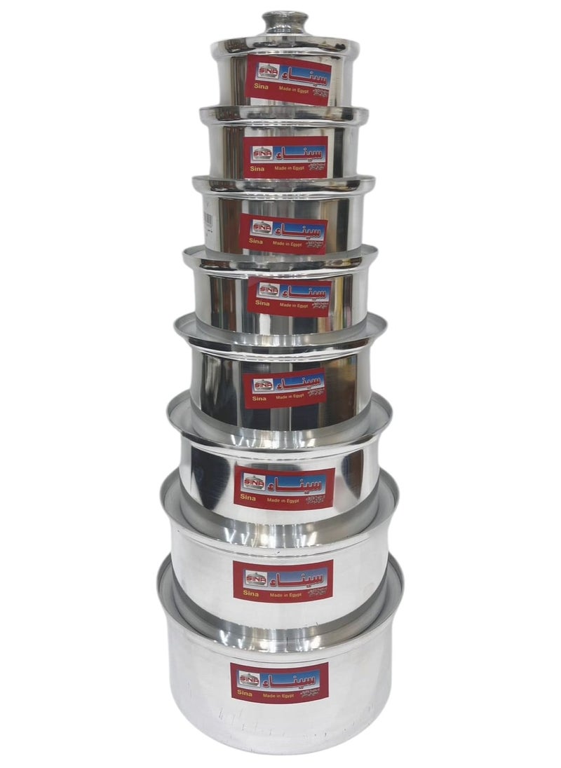 Sina High-quality aluminum pots with even heat distribution, perfect for daily cooking. Sizes range from 14 to 28 cm to suit various needs 
