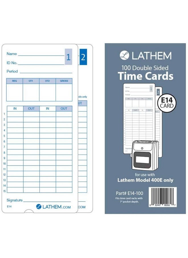 Lathem E14100 E14-100 Time Cards, Bi-Weekly/Monthly/Semi-Monthly/Weekly, Two Sides, 7-Inch  - Image 3