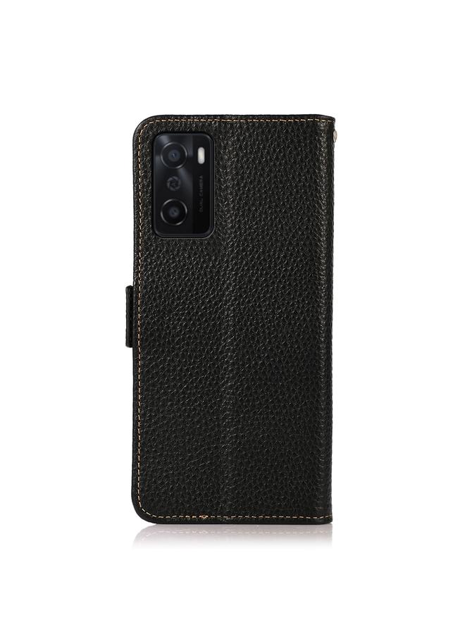 اس-توب جراب لهاتف OPPO A55s 5G إصدار JP من KHAZNEH، جراب جلد أصلي من الليتشي بمغناطيس جانبي بتقنية RFID - Image 3