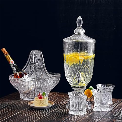 SODUKU Glass Juice Dispenser with Tap | Prime Detox Mason Jar Beverage Dispenser Counter Table Top Infused for Water, Beer, Juice, Liquor Dispenser (2 LTR Tank (Random Design)) - Image 4