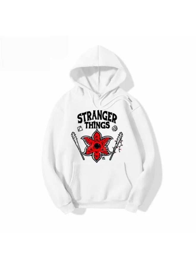 general Stranger Things Printed Hoodie - Multiple Sizes Soft Cotton Blend Pullover Retro Graphic Sweatshirt for Fans Daily Wear - Image 1